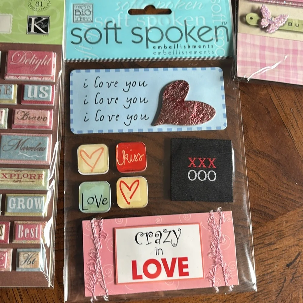 NEW set of 5 packages of stickers for card making, scrapbooking and more